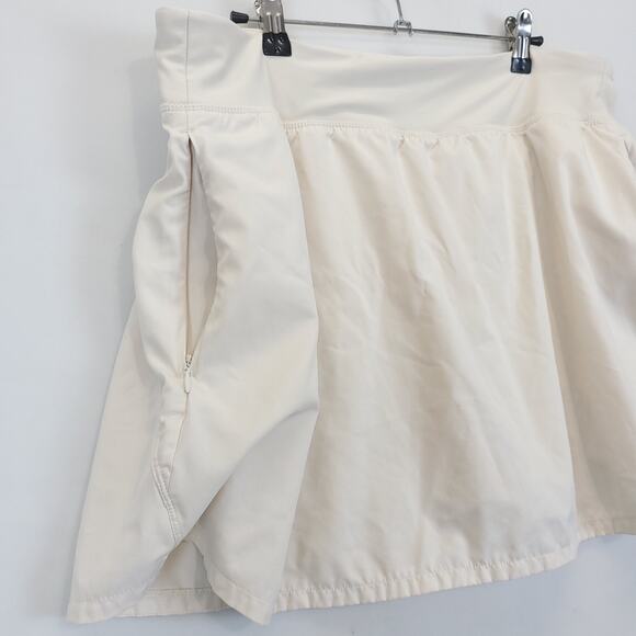 Old Navy Skort Stretch Tech Dry Quick Beige Zip Pockets Women XL Tennis Active - Picture 6 of 9